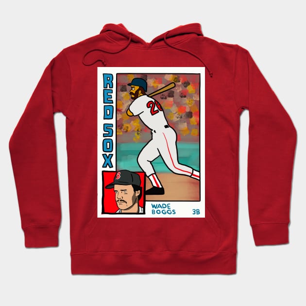 Wade Boggs - Homer at the Bat Inspired Red Sox Baseball Card Parody Tee Hoodie by cousscards